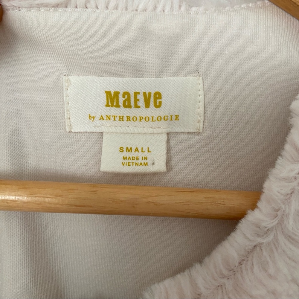 Maeve Faux Fur Top in Cream size Small Statement Luxe Anthropologie - Picture 6 of 15